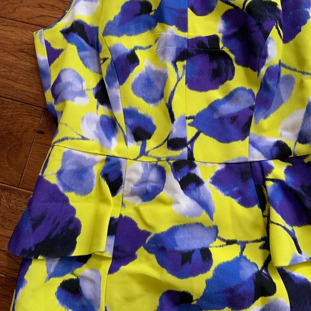 Milly New York Yellow and Blue Floral Dress, size 2 - Picture 2 of 8